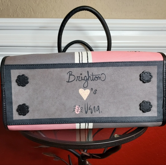 Brighton Celebrates Vera Limited Edition,Buff/Black Color Block Satchel. - Picture 12 of 13